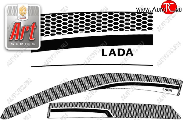 2 159 р. Дефлектора окон CA-Plastic  Лада Гранта FL  2194 (2018-2025) универсал рестайлинг (Серия Art черная)  с доставкой в г. Пермь