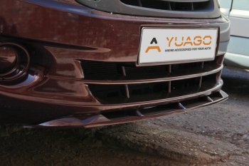 Нижний спойлер переднего бампера (в цвет автомобиля) Yuago Лада Гранта 2190 седан  дорестайлинг (2011-2017) (Окрашенный)