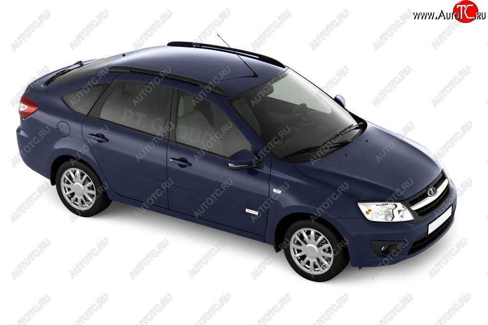 6 329 р. Рейлинги Petroil Tuning Комфорт  Лада Гранта  2191 (2013-2017) лифтбэк дорестайлинг  (Черный муар)  с доставкой в г. Пермь