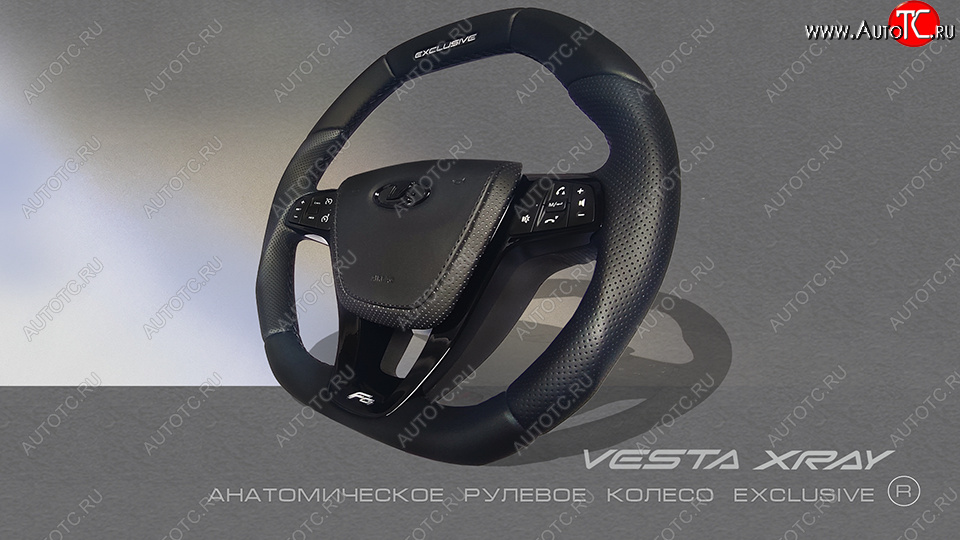 14 199 р. Анатомическое рулевое колесо Exclusive Лада XRAY (2016-2022) (Без подогрева, На базе руля клиента)  с доставкой в г. Пермь