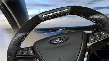 15 699 р. Анатомическое рулевое колесо Grand Premium (алькантара) Лада XRAY (2016-2022) (Без подогрева, На базе руля клиента)  с доставкой в г. Пермь. Увеличить фотографию 9
