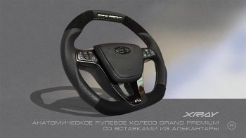 15 699 р. Анатомическое рулевое колесо Grand Premium (алькантара) Лада XRAY (2016-2022) (Без подогрева, На базе руля клиента)  с доставкой в г. Пермь. Увеличить фотографию 2