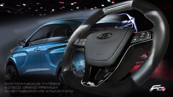 15 699 р. Анатомическое рулевое колесо Grand Premium (алькантара) Лада XRAY (2016-2022) (Без подогрева, На базе руля клиента)  с доставкой в г. Пермь. Увеличить фотографию 10
