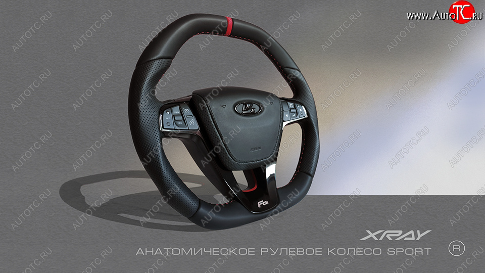 14 659 р. Анатомическое рулевое колесо SPORT Лада XRAY (2016-2022) (Без подогрева, На базе руля клиента)  с доставкой в г. Пермь