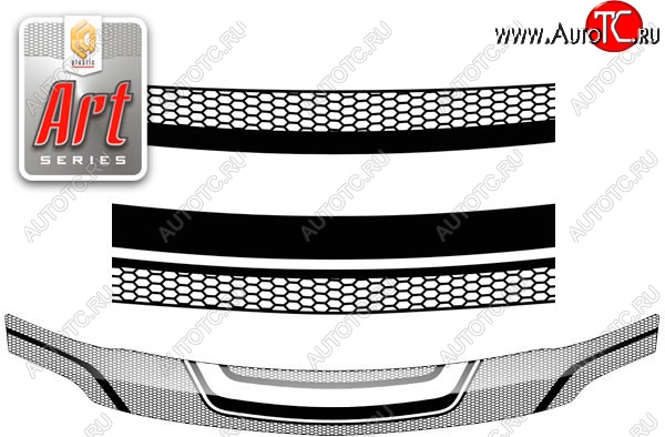 2 199 р. Дефлектор капота CA-Plastiс  Лада Ларгус (2012-2021) дорестайлинг R90 (Серия Art графит)  с доставкой в г. Пермь