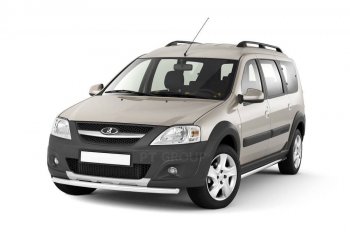 Защита порогов из трубы Ø51 Cross Petroil Tuning Лада Ларгус (2012-2025) дорестайлинг R90, рестайлинг R90 (Нержавейка)