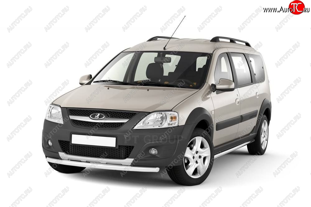 18 699 р. Защита порогов из трубы Ø51 Cross Petroil Tuning  Лада Ларгус (2012-2025) дорестайлинг R90, рестайлинг R90 (Нержавейка)  с доставкой в г. Пермь