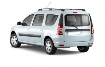 Защита порогов из трубы Ø51 Petroil Tuning Лада Ларгус (2012-2025) дорестайлинг R90, рестайлинг R90 (Сталь с полимерным покрытием в цвет: черный ❞Шагрень❝)
