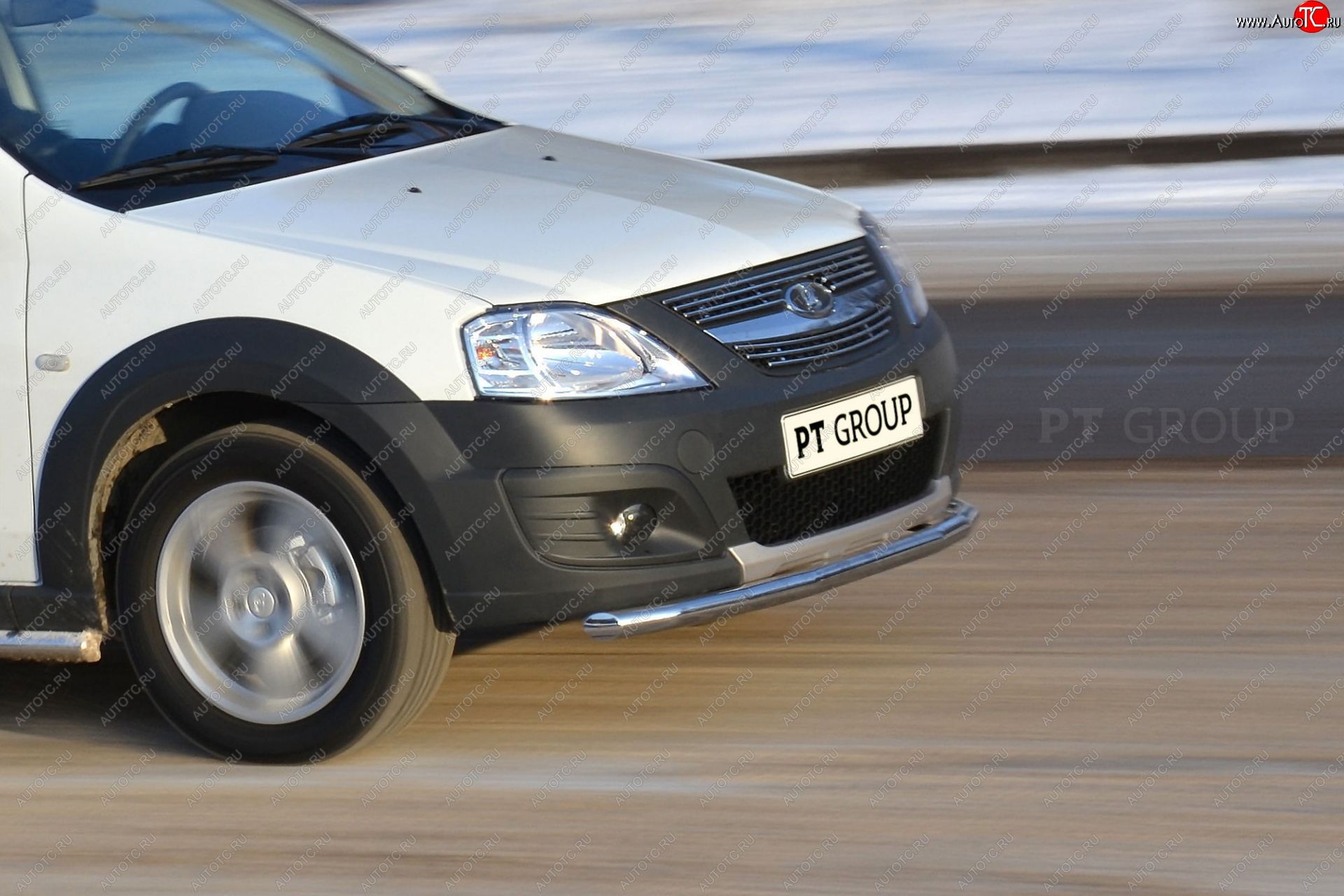 10 599 р. Защита переднего бампера одинарная из трубы d51 мм Cross Petroil Tuning  Лада Ларгус (2012-2021) дорестайлинг R90 (Нержавеющая полированная сталь)  с доставкой в г. Пермь