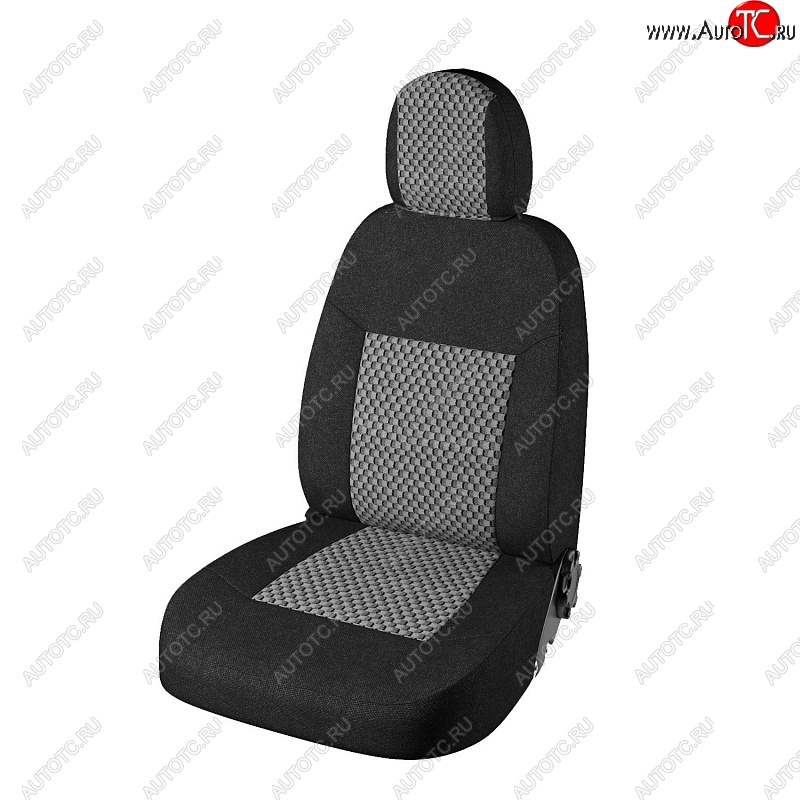 4 999 р. Чехлы для сидений (7 мест) Lord Autofashion Стандарт Плюс (жаккард)  Лада Ларгус (2012-2021) дорестайлинг R90 (Чёрный, вставка стежок серый)  с доставкой в г. Пермь