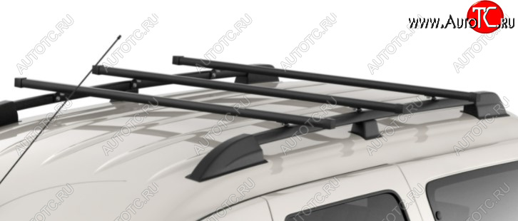 8 669 р. Рейлинги Petroil Tuning  Лада Ларгус (2012-2021) дорестайлинг R90 (Цвет: черный муар)  с доставкой в г. Пермь