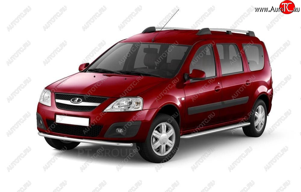 7 009 р. Рейлинги Petroil Tuning Усиленные  Лада Ларгус (2012-2025) дорестайлинг R90, рестайлинг R90 (Серебристый муар)  с доставкой в г. Пермь