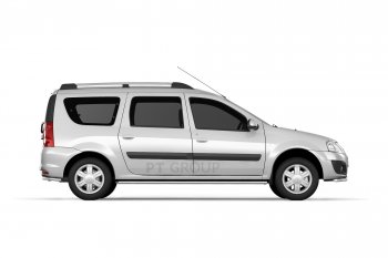 7 009 р. Рейлинги Petroil Tuning Усиленные  Лада Ларгус (2012-2025) дорестайлинг R90, рестайлинг R90 (Серебристый муар)  с доставкой в г. Пермь. Увеличить фотографию 3