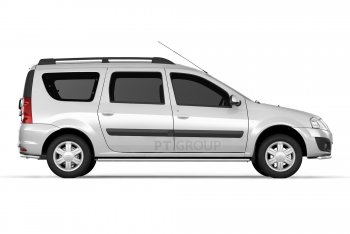 7 009 р. Рейлинги Petroil Tuning Усиленные  Лада Ларгус (2012-2025) дорестайлинг R90, рестайлинг R90 (Черный муар)  с доставкой в г. Пермь. Увеличить фотографию 2