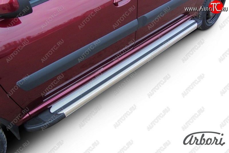 12 149 р. Порожки для ног Arbori Luxe Silver Лада Ларгус дорестайлинг R90 (2012-2021)  с доставкой в г. Пермь