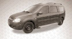 10 999 р. Алюминиевые пороги Slitkoff Luxe Silver Лада Ларгус дорестайлинг R90 (2012-2021)  с доставкой в г. Пермь. Увеличить фотографию 2