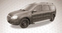 17 749 р. Алюминиевые пороги Slitkoff Standart Silver  Лада Ларгус (2012-2025) дорестайлинг R90, рестайлинг R90  с доставкой в г. Пермь. Увеличить фотографию 2