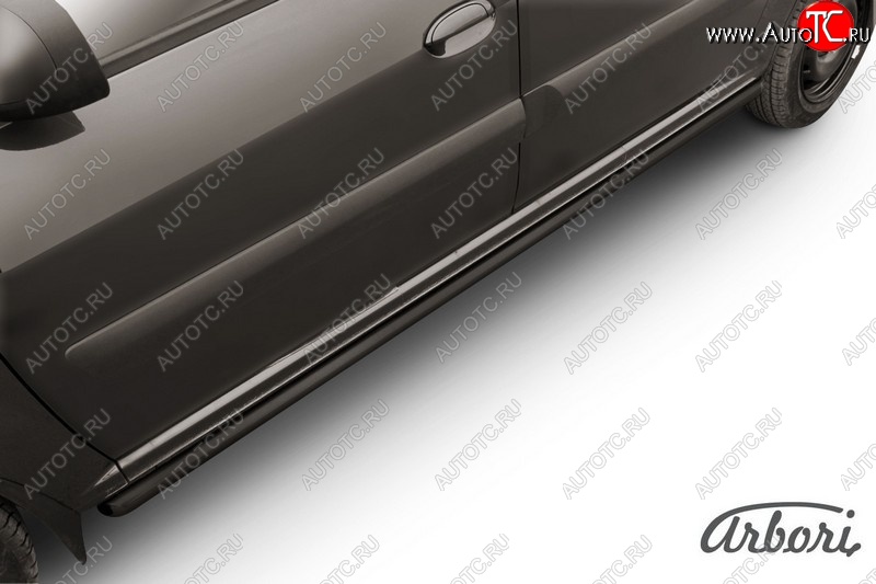 4 409 р. Защита штатных порогов Arbori (черная, d42 mm).  Лада Ларгус (2012-2025) дорестайлинг R90, рестайлинг R90  с доставкой в г. Пермь