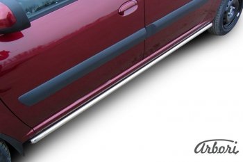 8 459 р. Защита штатных порогов Arbori (нержавейка, d42 mm). Лада Ларгус дорестайлинг R90 (2012-2021)  с доставкой в г. Пермь. Увеличить фотографию 2