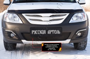 1 309 р. Зимняя заглушка решётки переднего бампера (шагрень) Cross RA  Лада Ларгус (2012-2021) дорестайлинг R90  с доставкой в г. Пермь. Увеличить фотографию 2