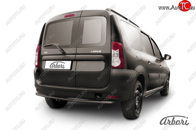 9 799 р. Защита заднего бампера Arbori (черная, 1 труба d42 mm). Лада Ларгус дорестайлинг R90 (2012-2021)  с доставкой в г. Пермь
