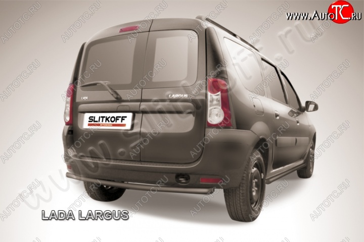 3 999 р. Защита задняя Slitkoff Лада Ларгус дорестайлинг R90 (2012-2021) (Цвет: серебристый)  с доставкой в г. Пермь