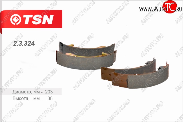 3 499 р. Комплект задних колодок барабанного тормоза TSN Renault Logan 1 дорестайлинг (2004-2010)  с доставкой в г. Пермь