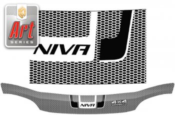 Дефлектор капота CA-Plastiс Chevrolet Niva  2123 (2009-2020), Лада 2123 (Нива Шевроле) (2009-2020) (Серия Art графит)