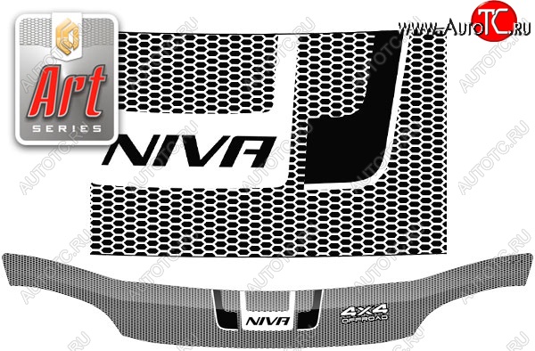 2 399 р. Дефлектор капота CA-Plastiс  Chevrolet Niva  2123 (2009-2020), Лада 2123 (Нива Шевроле) (2009-2020) (Серия Art графит)  с доставкой в г. Пермь