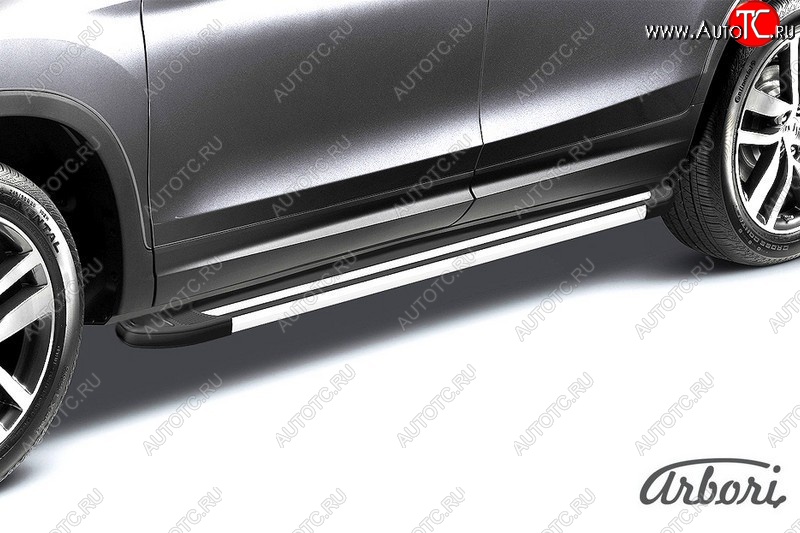 12 149 р. Порожки для ног Arbori Luxe Black Chevrolet Niva 2123 рестайлинг (2009-2020)  с доставкой в г. Пермь