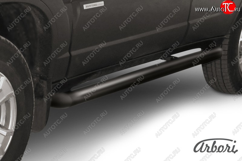 14 349 р. Защита штатных порогов Arbori (черная, d76 mm). Chevrolet Niva 2123 рестайлинг (2009-2020)  с доставкой в г. Пермь
