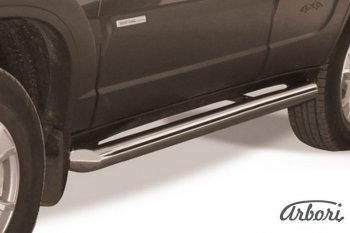 Защита штатных порогов Arbori (нержавейка, d76 mm). Chevrolet Niva  2123 (2009-2020), Лада 2123 (Нива Шевроле) (2009-2021)