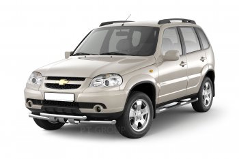 12 899 р. Защита порогов из трубы Ø63 мм с проступью Petroil Tuning  Chevrolet Niva  2123 (2009-2020), Лада 2123 (Нива Шевроле) (2009-2021) (Нержавеющая полированная сталь)  с доставкой в г. Пермь. Увеличить фотографию 3