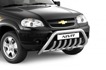 15 999 р. Защита переднего бампера высокая из труб d63/51 мм Petroil Tuning - Люкс  Chevrolet Niva  2123 (2009-2020), Лада 2123 (Нива Шевроле) (2009-2021) (Нержавеющая полированная сталь)  с доставкой в г. Пермь. Увеличить фотографию 4