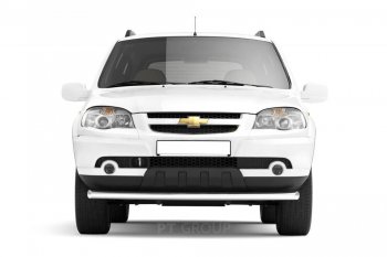 11 059 р. Защита переднего бампера одинарная из трубы d63 мм Petroil Tuning  Chevrolet Niva  2123 (2009-2020), Лада 2123 (Нива Шевроле) (2009-2021) (Нержавеющая полированная сталь)  с доставкой в г. Пермь. Увеличить фотографию 2