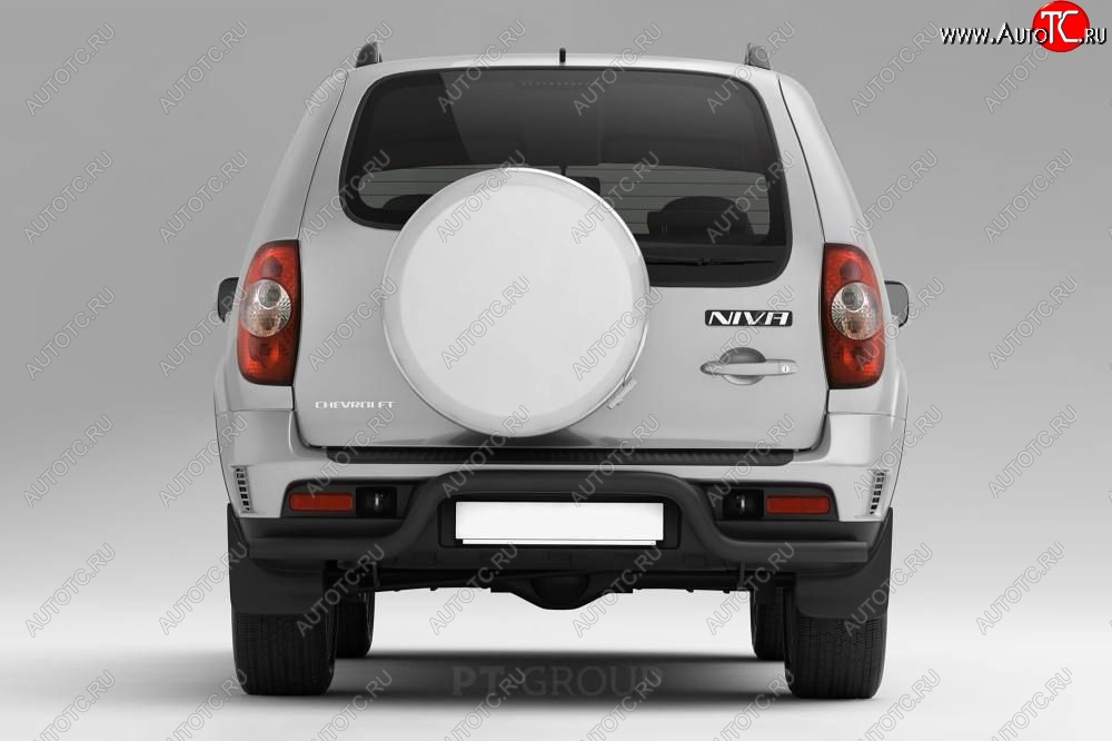 3 829 р. Защита заднего бампера Petroil Tuning Волна (d63)  Chevrolet Niva  2123 (2009-2020), Лада 2123 (Нива Шевроле) (2009-2021) (Сталь с полимерным покрытием в цвет: черный ❞Шагрень❝)  с доставкой в г. Пермь