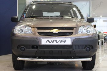 Защитная сетка в бампер (ячейка 3х7 мм, GLCGLS, 3 части) Alfeco Стандарт Chevrolet Niva 2123 рестайлинг (2009-2020) (Чёрная)