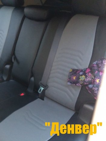 7 699 р. Чехлы для сидений LS Lord Autofashion Денвер (экокожа, с 2016)  Chevrolet Niva  2123 (2009-2020), Лада 2123 (Нива Шевроле) (2009-2021) (Чёрный, вставка серая)  с доставкой в г. Пермь. Увеличить фотографию 4