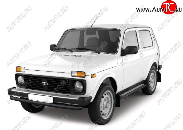3 969 р. Защита переднего бампера (Ø63 мм) Petroil Tuning  Лада Нива 4х4  2121 - нива 4х4 ( 2131,  2121,  2121 (Legend)) (Сталь с полимерным покрытием в цвет: черный ❞Шагрень❝)  с доставкой в г. Пермь