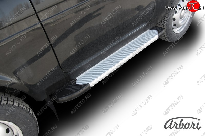 8 249 р. Порожки для ног Arbori Optima Silver Лада нива 4х4 2131 Урбан 3 дв. дорестайлинг (2014-2019)  с доставкой в г. Пермь