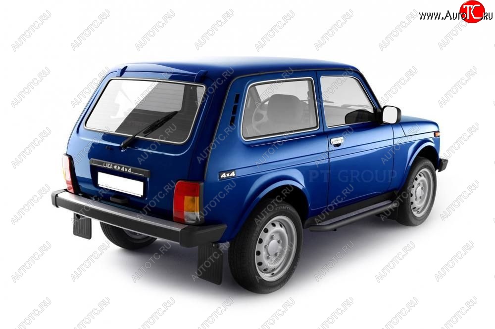 8 589 р. Порожки для ног из трубы Ø51 с алюминиевой площадкой URBAN Petroil Tuning  Лада Нива 4х4  2121 (1977-2019) 3 дв. дорестайлинг (Сталь с полимерным покрытием в цвет: черный ❞Шагрень❝)  с доставкой в г. Пермь