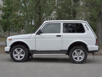 22 999 р. Защита порогов из трубы с листом SLITKOFF (лист алюм, труба d42, стальная).  Лада нива 4х4 ( 2131,  2121) (2014-2021) Урбан 3 дв. дорестайлинг, Урбан  с доставкой в г. Пермь. Увеличить фотографию 2