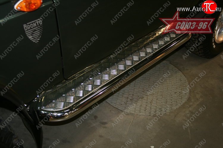 13 589 р. Защита порогов с листом Souz-96 (d60)  Лада Нива 4х4  2121 (1977-2019) 3 дв. дорестайлинг  с доставкой в г. Пермь