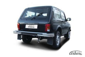Защита заднего бампера (уголки, нержавейка, 2 трубы d57 и 42 mm) Arbori Лада Нива 4х4  2121 - нива 4х4 ( 2121,  2131)
