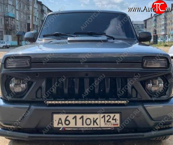2 549 р. Решётка радиатора в сборе Раптор (с сеткой) Лада нива 4х4 2131 Урбан 5 дв. дорестайлинг (2014-2019) (Неокрашенная)  с доставкой в г. Пермь