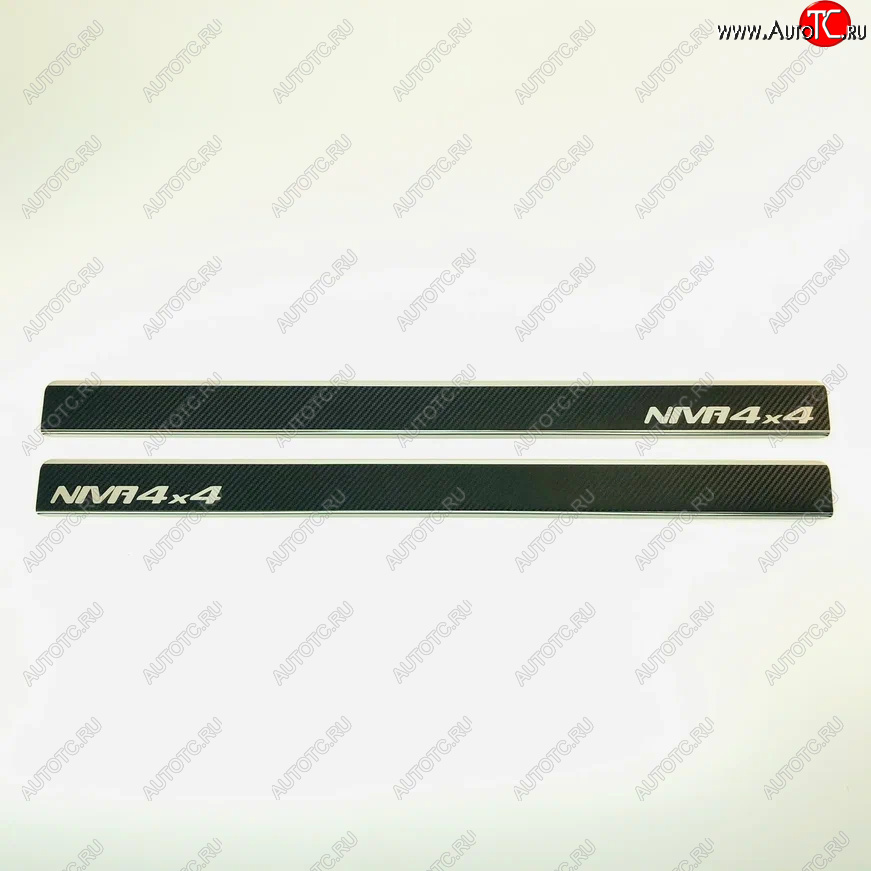 1 779 р. Накладки порожков салона INOX Лада нива 4х4 2121 Бронто 3 дв. 1-ый рестайлинг (2017-2019) (Нержавеющая сталь)  с доставкой в г. Пермь