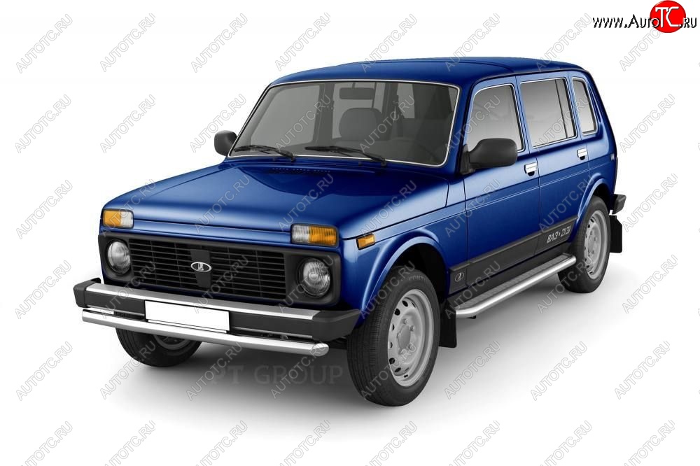 23 399 р. Порожки для ног из трубы Ø51 с алюминиевой площадкой Petroil Tuning  Лада нива 4х4  2131 (1993-2019) 5 дв. дорестайлинг (Нержавеющая полированная сталь)  с доставкой в г. Пермь