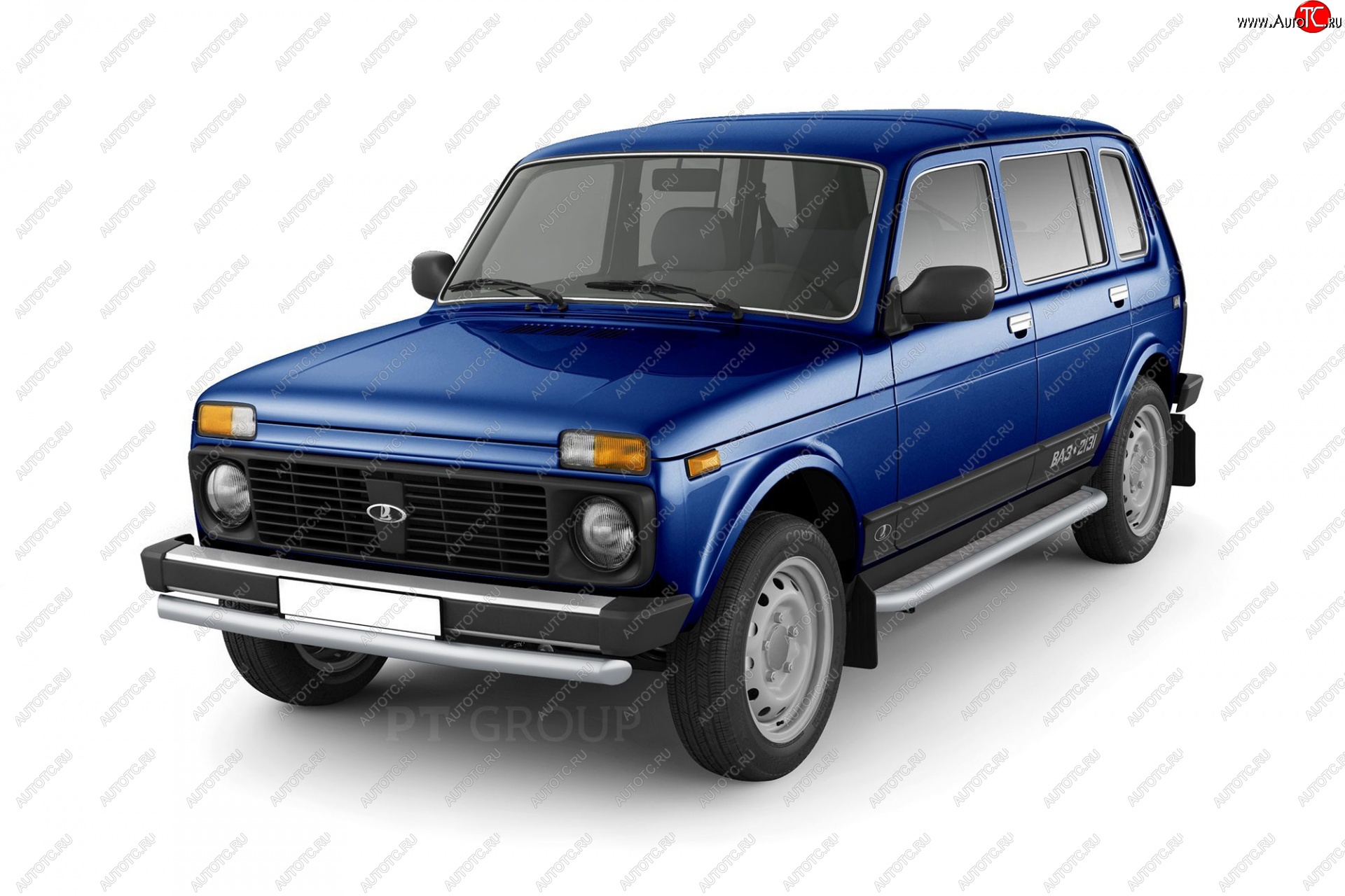 10 499 р. Порожки для ног из трубы Ø51 с алюминиевой площадкой Petroil Tuning  Лада нива 4х4  2131 (1993-2019) 5 дв. дорестайлинг (Сталь с полимерным покрытием в цвет: серебро ❞Искра❝)  с доставкой в г. Пермь