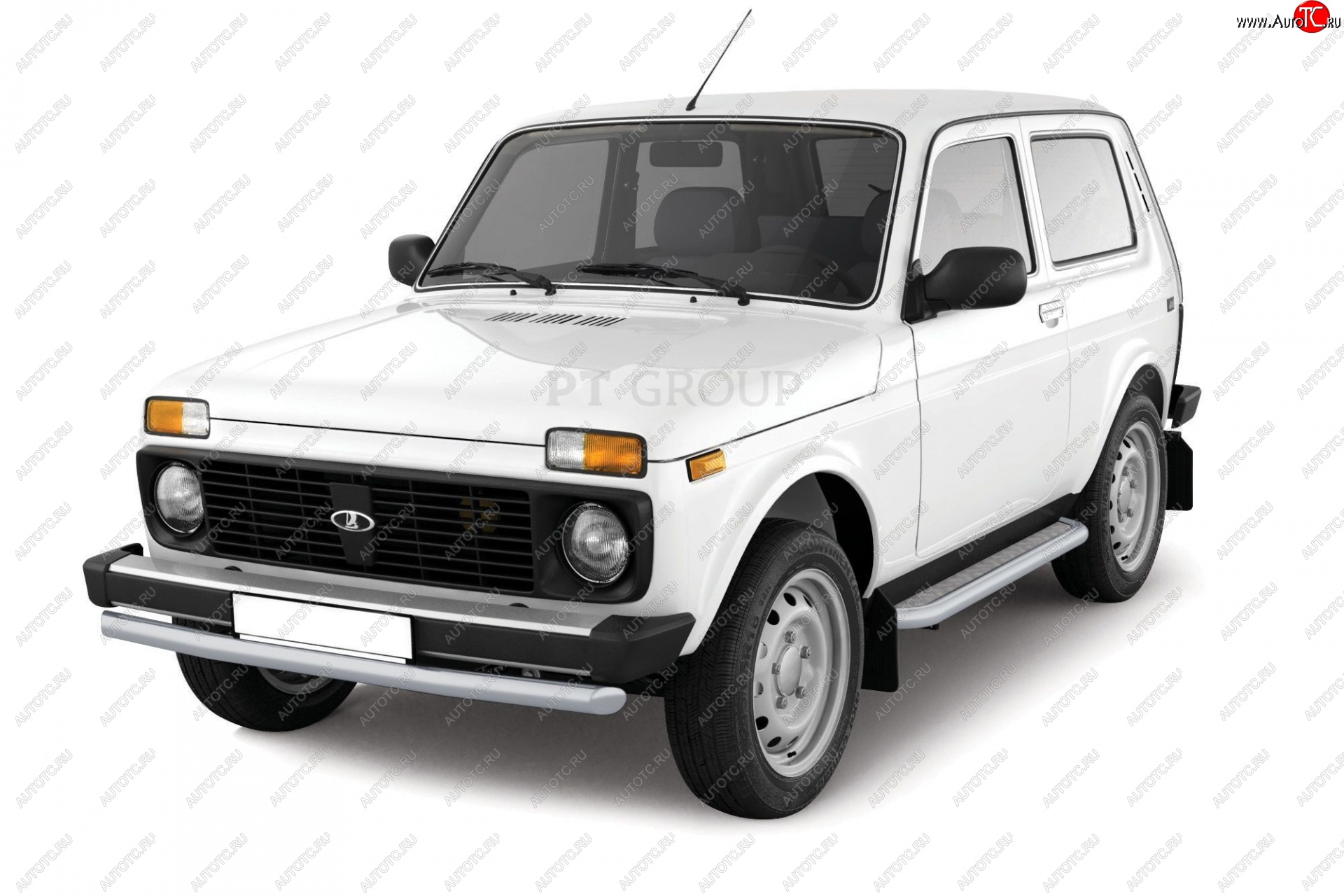 3 969 р. Защита переднего бампера (Ø63 мм) Petroil Tuning  Лада Нива 4х4  2121 - нива 4х4 ( 2121,  2131) (Сталь с полимерным покрытием в цвет: серебристый Искра)  с доставкой в г. Пермь