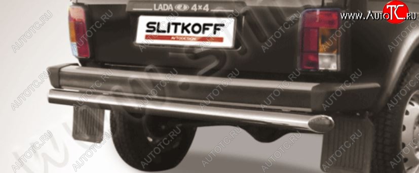 7 399 р. Защита заднего бампера Slitkoff (d57)  Лада нива 4х4 ( 2131,  2121-80) (1993-2019) 5 дв. дорестайлинг, ФОРА (Нержавейка, Полированная)  с доставкой в г. Пермь